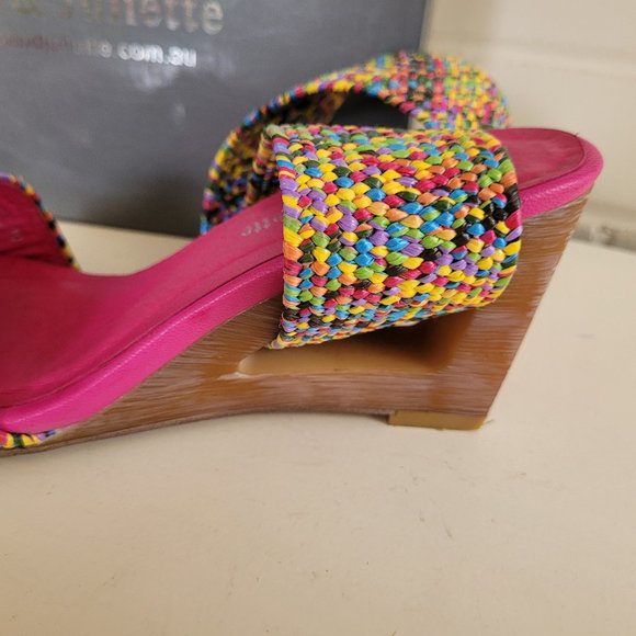 Django & Juliette Multi-Coloured Stacked Heel Sandals EU 40/US 9.5 - Picture 6 of 14